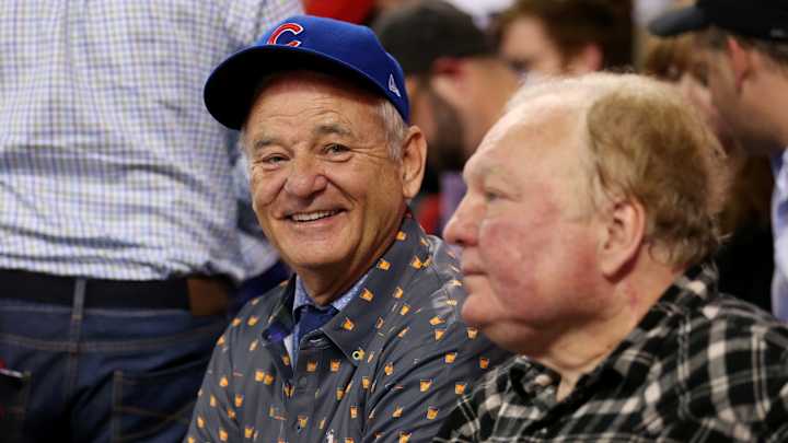 Bill Murray is buying beers for the fans around him at Game 7 Bill Murray is buying beers for the fans around him at Game 7