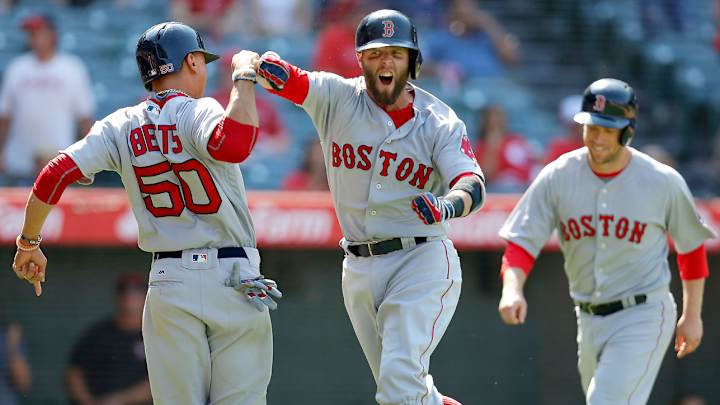 Red Sox come back in ninth, beat Angels on Pedroia’s two-out homer