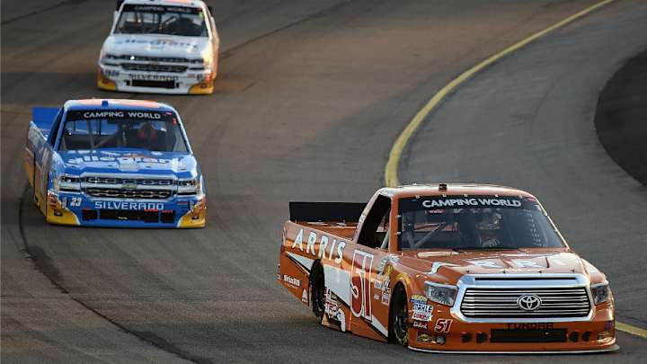 Listen to Jim Ross give commentary on the NASCAR truck fight