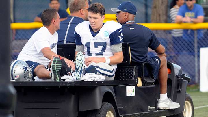 Cowboys QB Kellen Moore sustains broken leg during practice Cowboys QB Kellen Moore sustains broken leg during practice