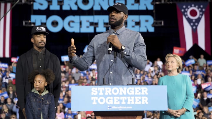 LeBron James campaigns with Hillary Clinton, encourages people to vote