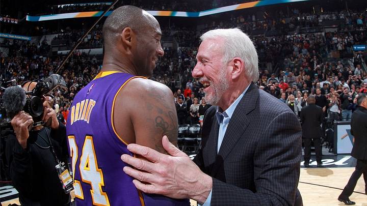 Watch: Gregg Popovich tries to defend Kobe Bryant at All-Star practice Watch: Gregg Popovich tries to defend Kobe Bryant at All-Star practice