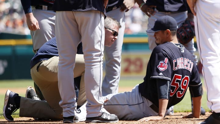 Indians place SP Carlos Carrasco on DL with hamstring strain