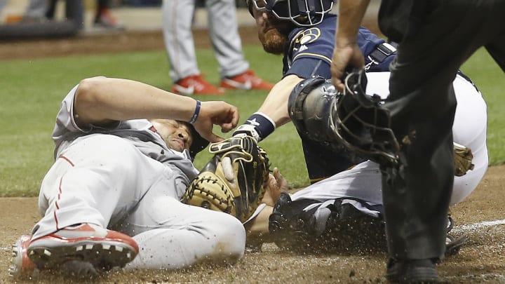 Nelson's pitching, hitting lead Brewers past Angels 8-5