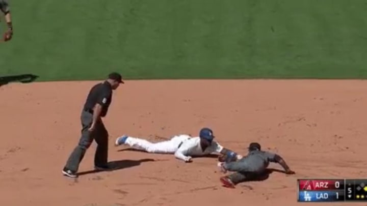 Yasiel Puig miraculously avoids tag to complete stupefying slide Yasiel Puig miraculously avoids tag to complete stupefying slide