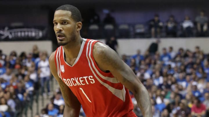 Rockets try to confront Mavericks' Salah Mejri at locker room
