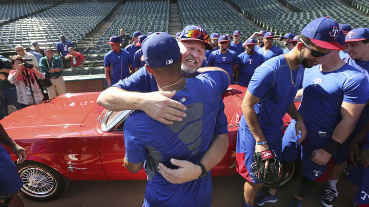 Rangers honor Jones' 50 seasons with 1st pitch, sweet ride Rangers honor Jones' 50 seasons with 1st pitch, sweet ride