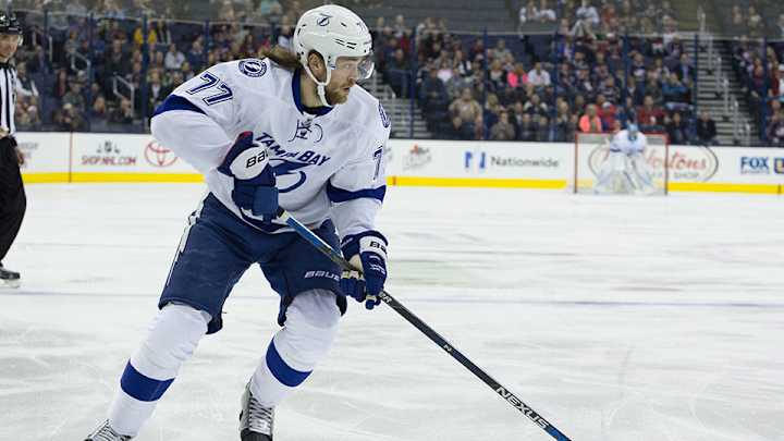 Lightning D Victor Hedman makes goal line save against Oilers
