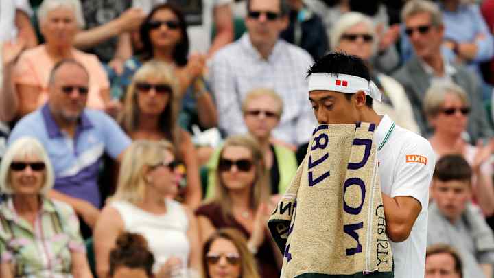 Nishikori retires from Wimbledon match with injured rib
