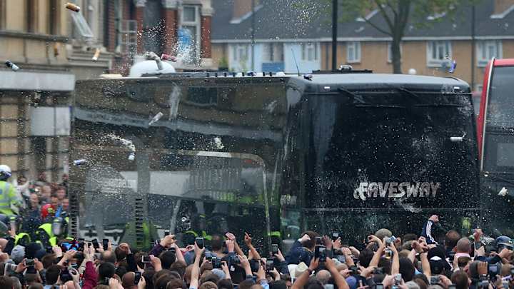 West Ham vows to ban fans for Manchester United bus attack West Ham vows to ban fans for Manchester United bus attack