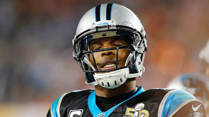 Watch: A disheartened Cam Newton crumbles to the ground