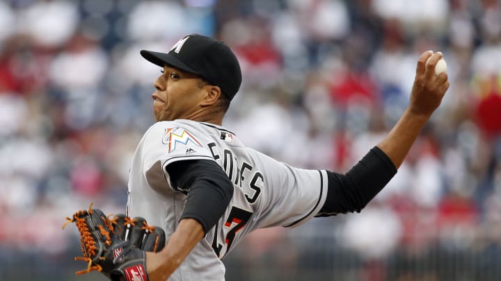 Marlins RHP Flores leaves with right shoulder strain