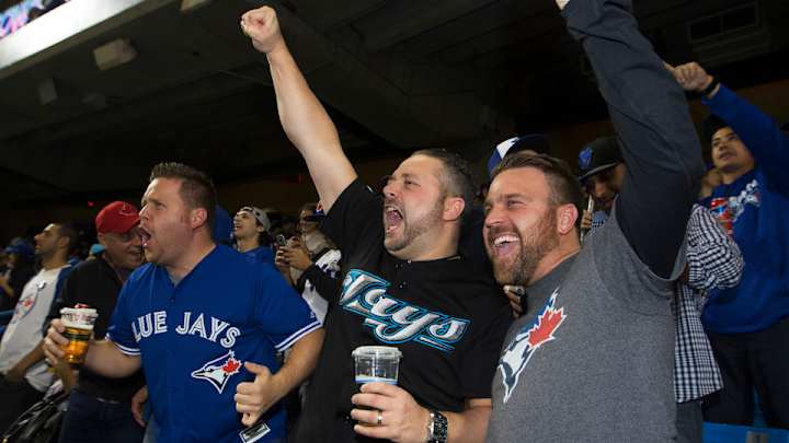 Blue Jays fan has Blue Jays logo in his beard