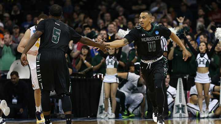 Hawaii upsets California, 77–66, moves onto second round