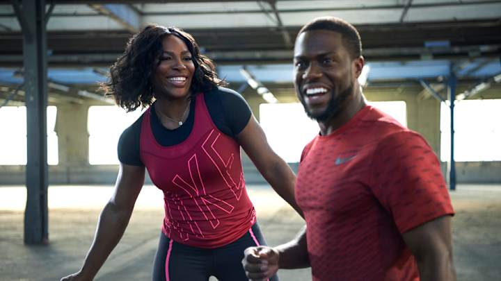 Wimbledon champ Serena Williams teams with Kevin Hart for workout