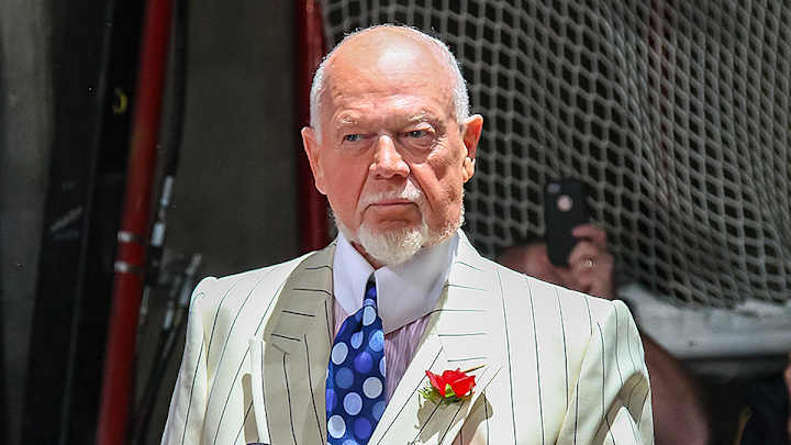 Don Cherry honors NFL’s New England Patriots with star-spangled suit