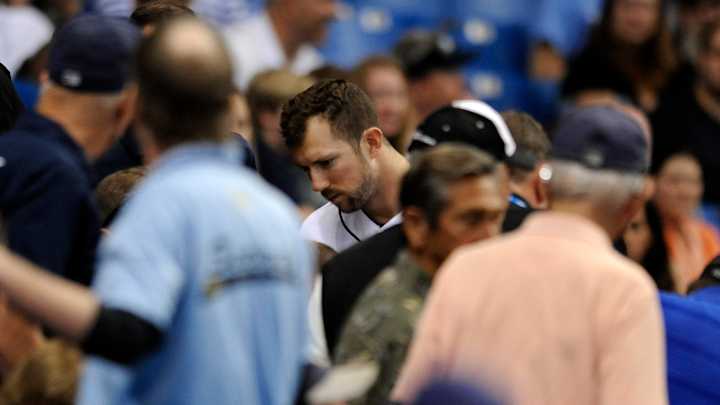 Fan struck by ball at Rays game leaves field on stretcher Fan struck by ball at Rays game leaves field on stretcher