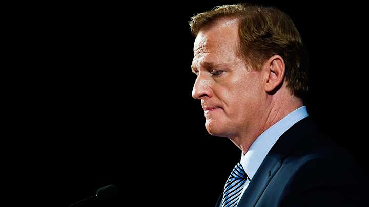 Patriots fan poses for photo with Roger Goodell, gives him the finger