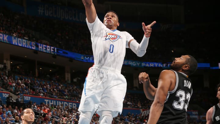 Westbrook, Durant lead Thunder past short-handed Spurs