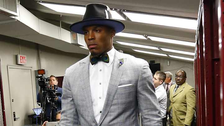 Cam Newton walks out of postgame press conference less than two minutes in