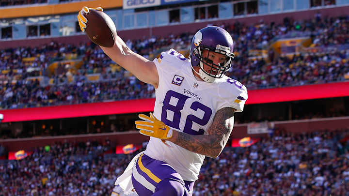 Kyle Rudolph has custom Rudolph the Red-Nosed Reindeer cleats for his Christmas Eve game