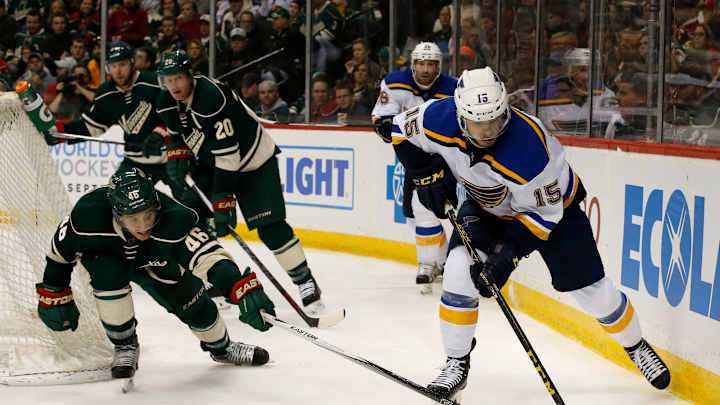 Lehtera helps Blues defeat Wild 4-2