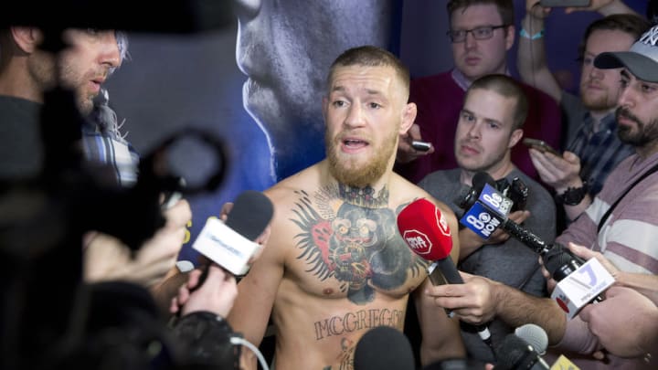 Conor McGregor, Nate Diaz scuffle at UFC 196 press conference Conor McGregor, Nate Diaz scuffle at UFC 196 press conference