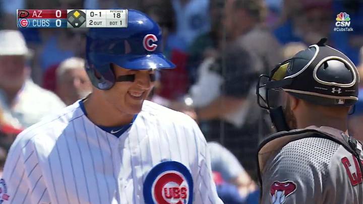 Rizzo pretends to be mad at former teammate for dinging him in head