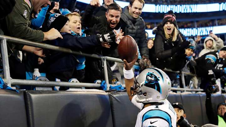 Watch: The Panthers are handing out footballs to kids