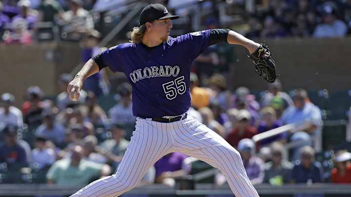 Colorado pitching prospect Jon Gray has an abdominal strain.