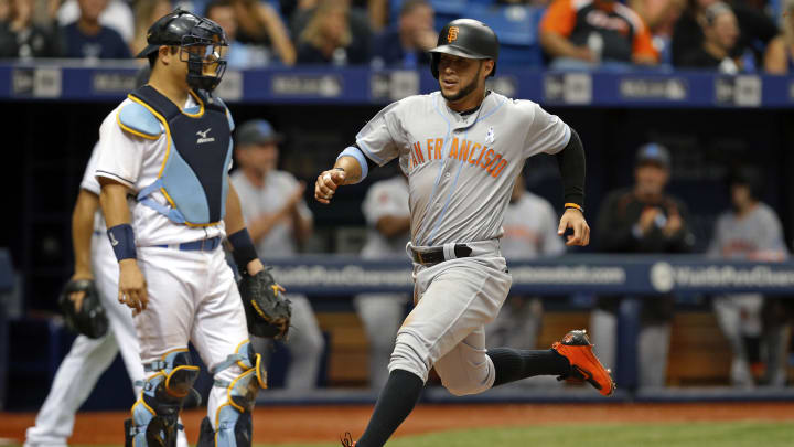 Belt homers, Giants finish sweep of Rays to win 8th straight