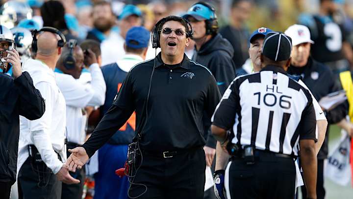 Ron Rivera, Panthers out of challenges in the second quarter
