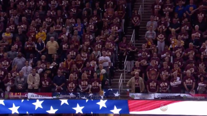 Watch: Cavaliers fans sing National Anthem before Game 3