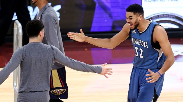 Watch: The Timberwolves forgot to high-five Karl-Anthony Towns