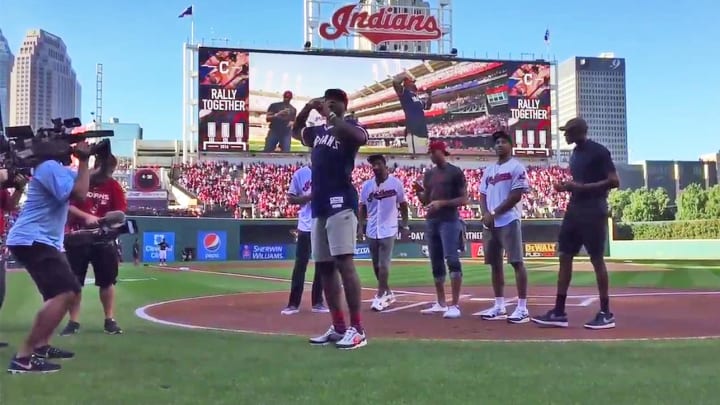 Watch: LeBron James rallies Indians fans on field before ALDS Game 2