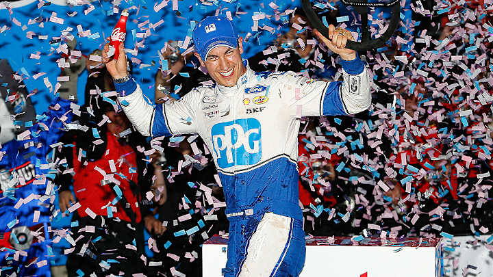 Logano snatches win away from Larson in Xfinity Series