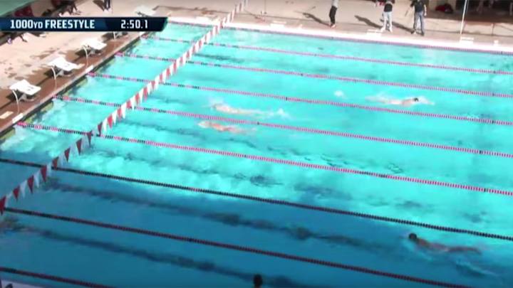 Katie Ledecky won a 1000-yard collegiate race by 35 seconds