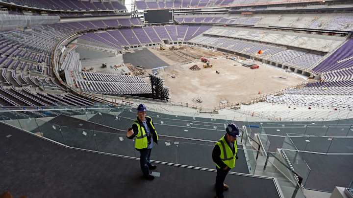 Work on new Minnesota Vikings stadium 95 percent complete Work on new Minnesota Vikings stadium 95 percent complete