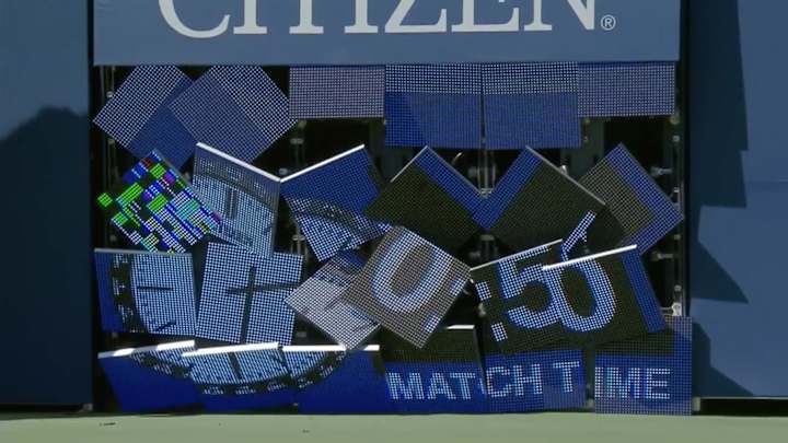 Gael Monfils destroyed a baseline clock at the US Open Gael Monfils destroyed a baseline clock at the US Open