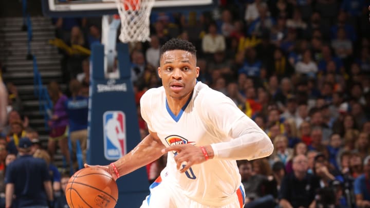 Westbrook's triple-double leads Thunder past Rockets 111-107 Westbrook's triple-double leads Thunder past Rockets 111-107