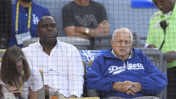 Dodgers great Tom Lasorda out of hospital in time for NLCS