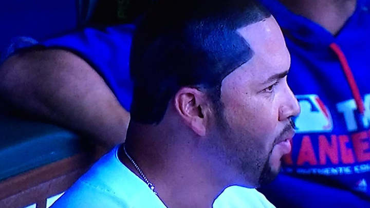 Carlos Beltran inexplicably has hair painted on his skull like Carlos Boozer