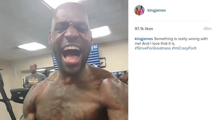 Watch: LeBron works out after back-to-back, posts screaming video