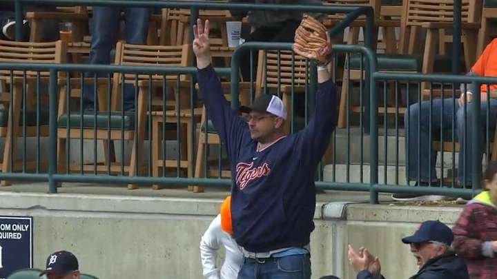 Grown man brings glove to Tigers game, catches five foul balls