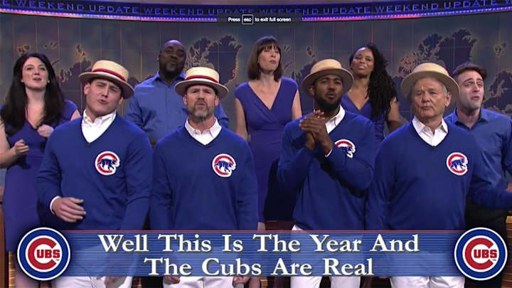 David Ross, Anthony Rizzo, Dexter Fowler, Bill Murray sing ‘Go Cubs Go’ on SNL David Ross, Anthony Rizzo, Dexter Fowler, Bill Murray sing ‘Go Cubs Go’ on SNL
