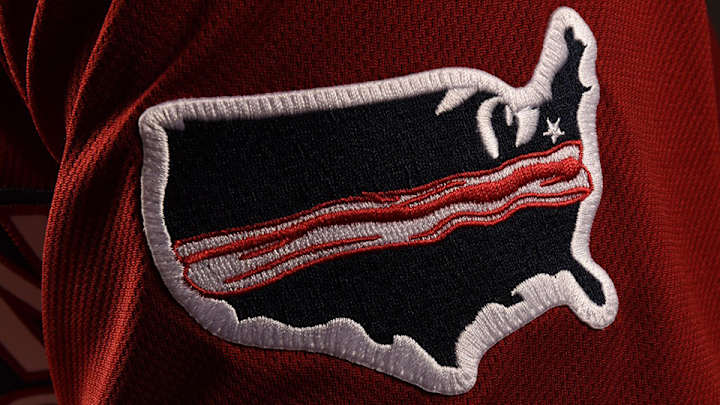The Phillies’ Triple A team is wearing bacon-themed uniforms on Saturdays