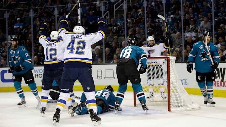 Blues beat Sharks 6-3 to even series at 2 games apiece