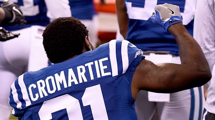 Antonio Cromartie released by Colts over national anthem protest, wife says Antonio Cromartie released by Colts over national anthem protest, wife says