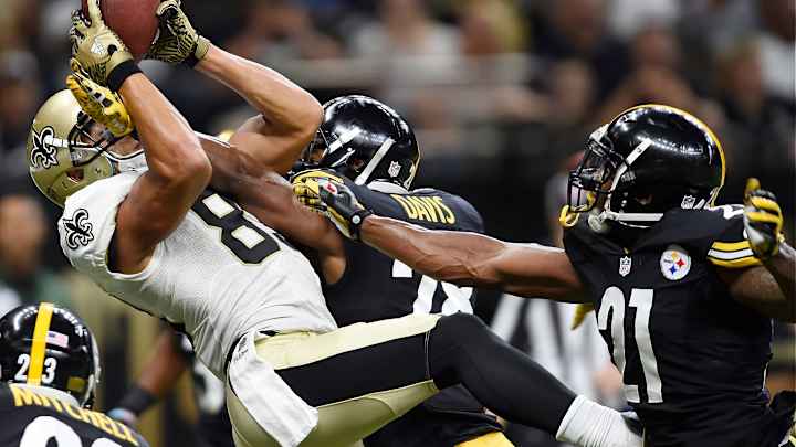 Brees enjoying chance to mold Saints' young receiver group