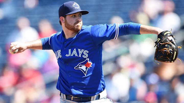 Blue Jays P Drew Hutchison OK after being hit in head by catcher's throw